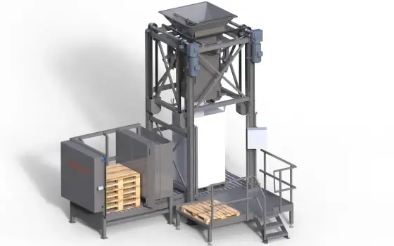 Recycling manufacturing machine with hopper, processing unit and bagging station